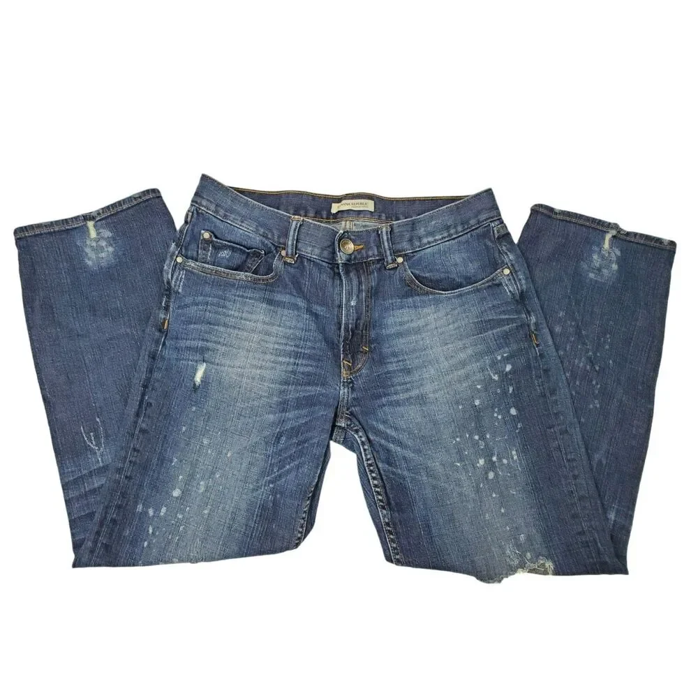Banana Republic Womens 30 Boyfriend‎ Distressed Blue Jeans